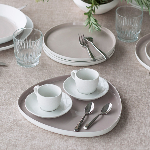 Mokka podšálek 12 cm — Fine Dining White Frosty