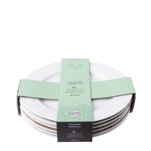 Talíř mělký Deco 29 cm set 6 ks — Univers bílý