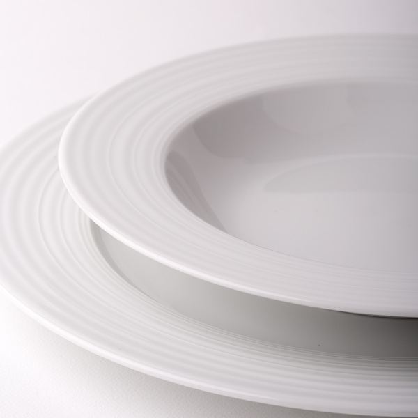 Talíř hluboký s okrajem Deco 22 cm sada 6 ks – UNIVERS bílý