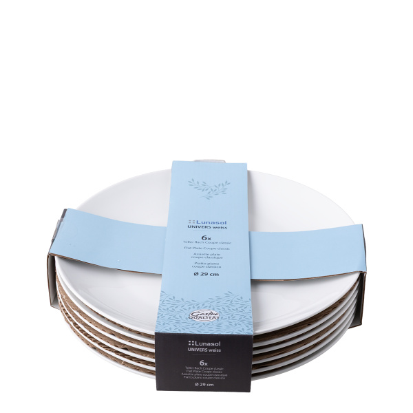 Talíř mělký Coupe classic 29 cm sada 6 ks – UNIVERS bílý