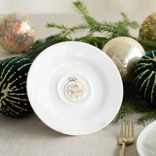 Podšálek 15,5 cm — Premium Platinum Line Merry Christmas