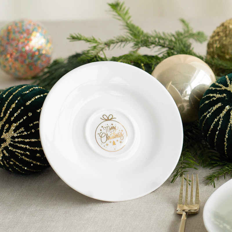 Podšálek 15,5 cm — Premium Platinum Line Merry Christmas