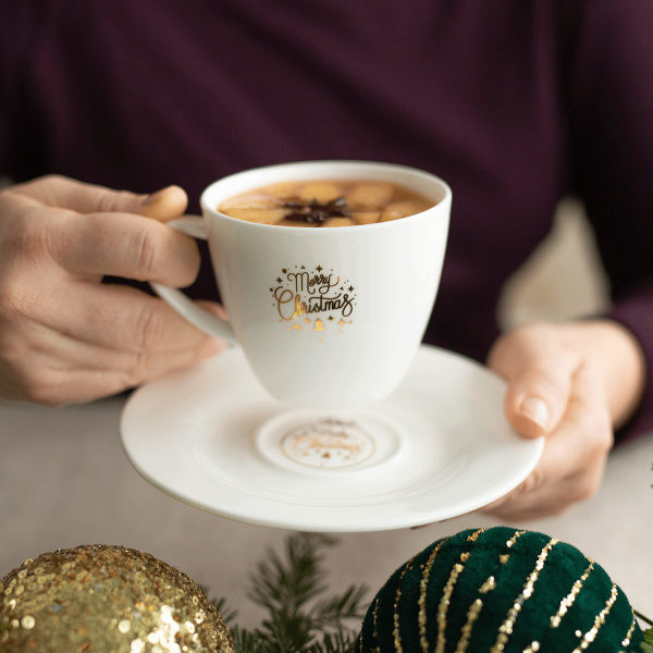 Podšálek 15,5 cm — Premium Platinum Line Merry Christmas
