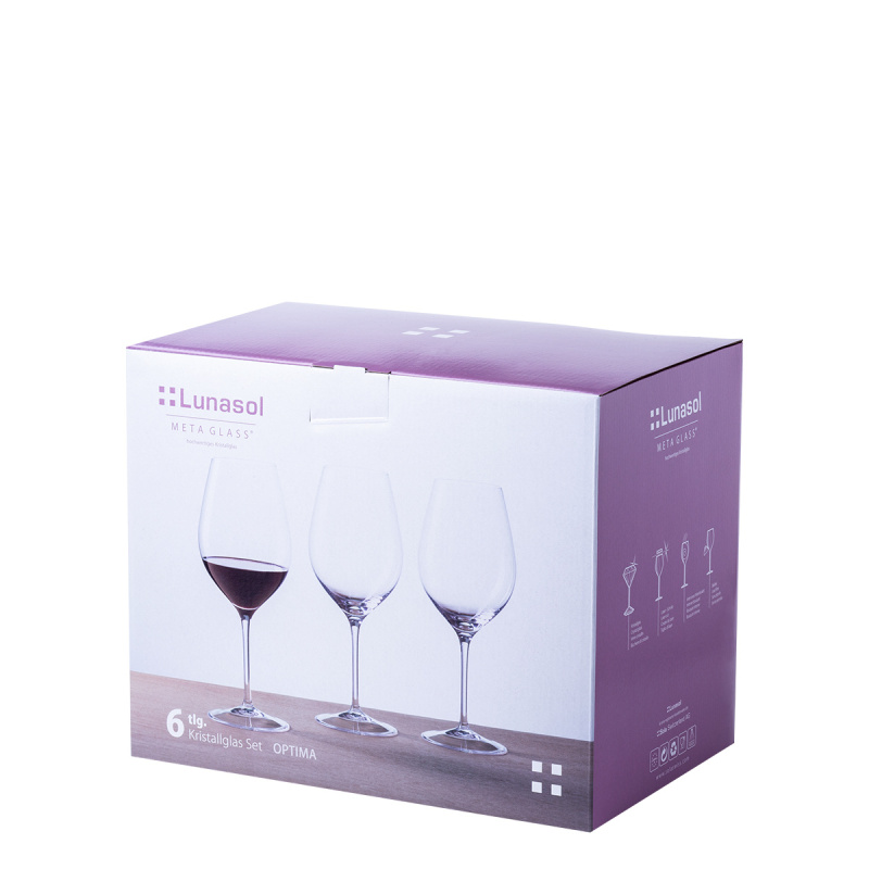Sklenice na červené víno 660 ml sada 6 ks - Optima Glas Lunasol