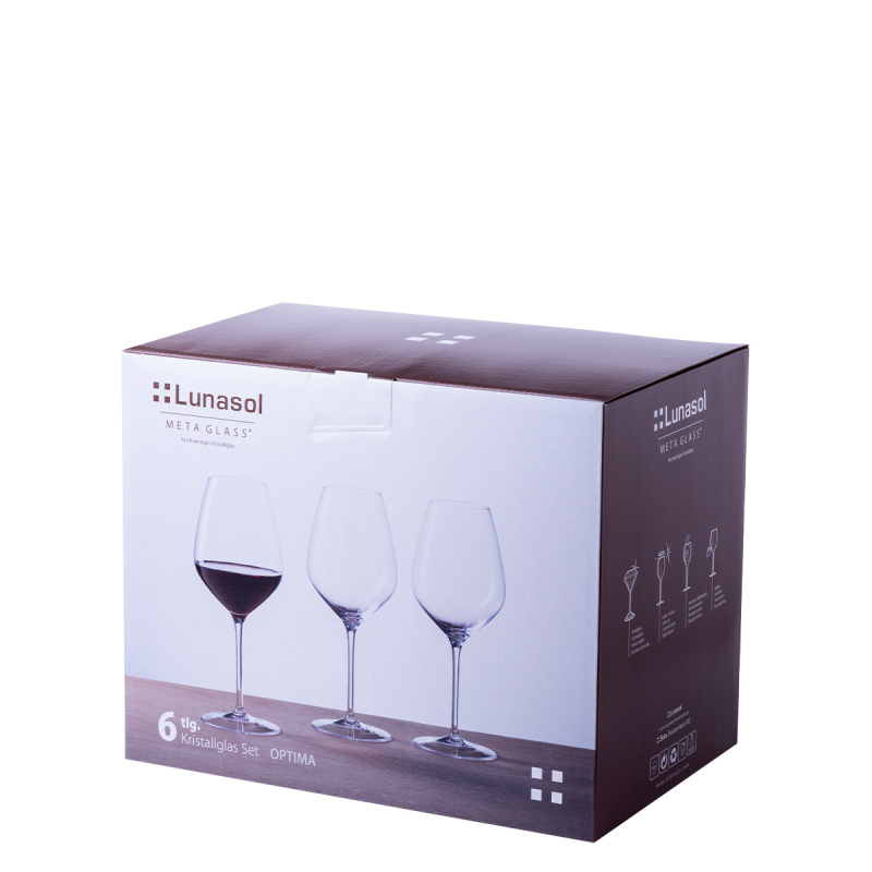 Sklenice na červené víno 570 ml sada 6 ks - Optima Glas Lunasol