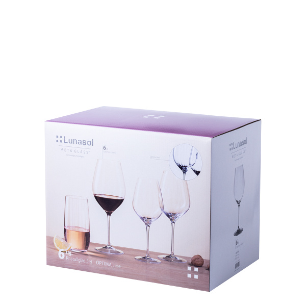Sklenice na červené víno 660 ml sada 6 ks - Optima Line Glas Lunasol