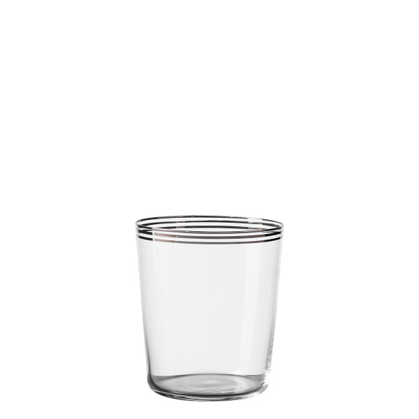 Sklenice Tumbler se třemi pruhy v platinové barvě 440 ml sada 6 ks - 21st Century Glas