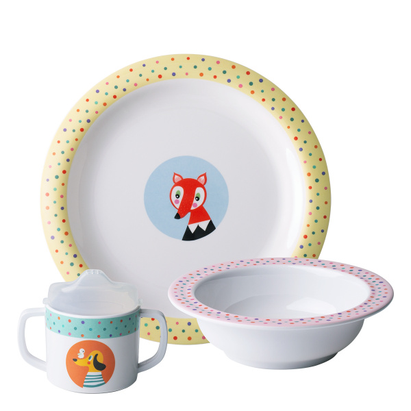 Dětský melaminový set 3 ks – Kids WORLD Animals