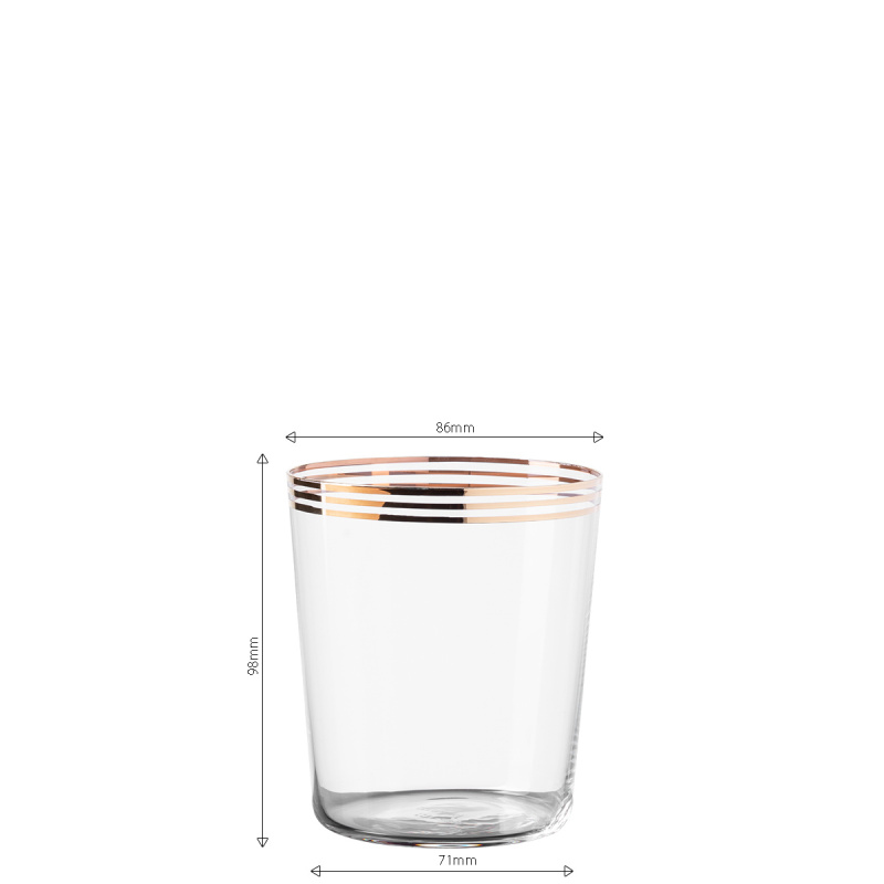 Sklenice Tumbler se třemi pruhy ve zlaté barvě 440 ml sada 6 ks - 21st Century Glas