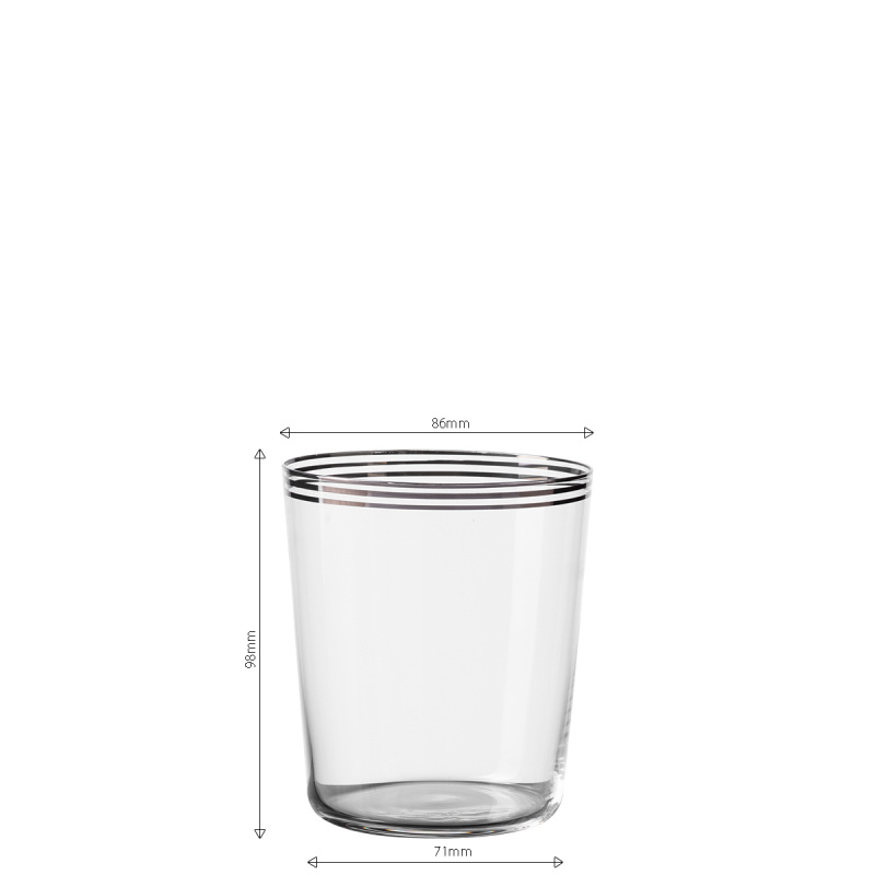 Sklenice Tumbler se třemi pruhy v platinové barvě 440 ml - 21st Century Glas