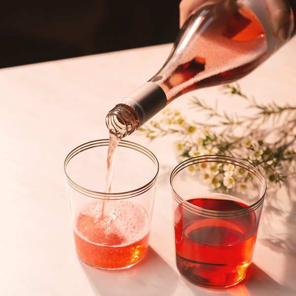 Sklenice Tumbler se třemi pruhy v platinové barvě 440 ml sada 6 ks - 21st Century Glas