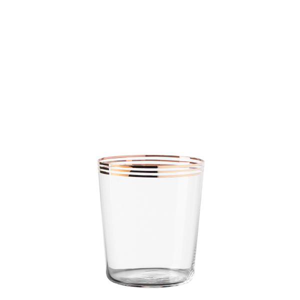 Sklenice Tumbler se třemi pruhy ve zlaté barvě 440 ml sada 6 ks - 21st Century Glas