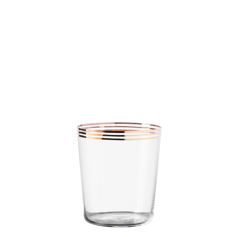 Sklenice Tumbler se třemi pruhy ve zlaté barvě 440 ml sada 6 ks - 21st Century Glas