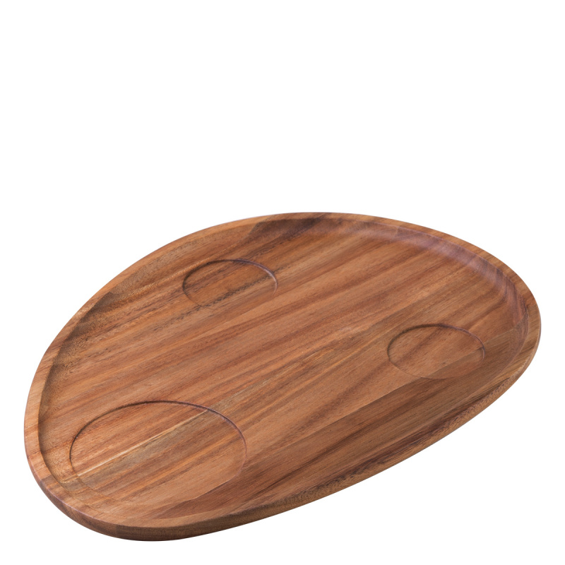 Podnos Triangle Akát 35 x 25 cm s prohlubní - FLOW Wooden