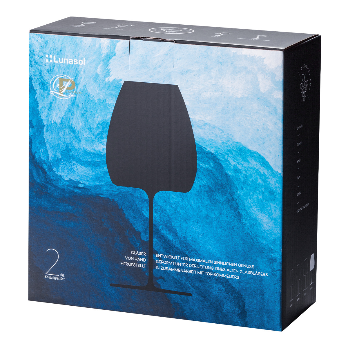 Sklenice na červené víno New World 765 ml set 2 ks – Green Wave Platinum Line