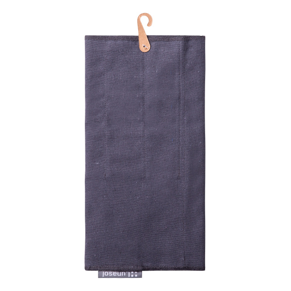 Ocelově šedý bavlněný pytlík na uskladnění příborů 52 x 26 cm - Basic Ambiente