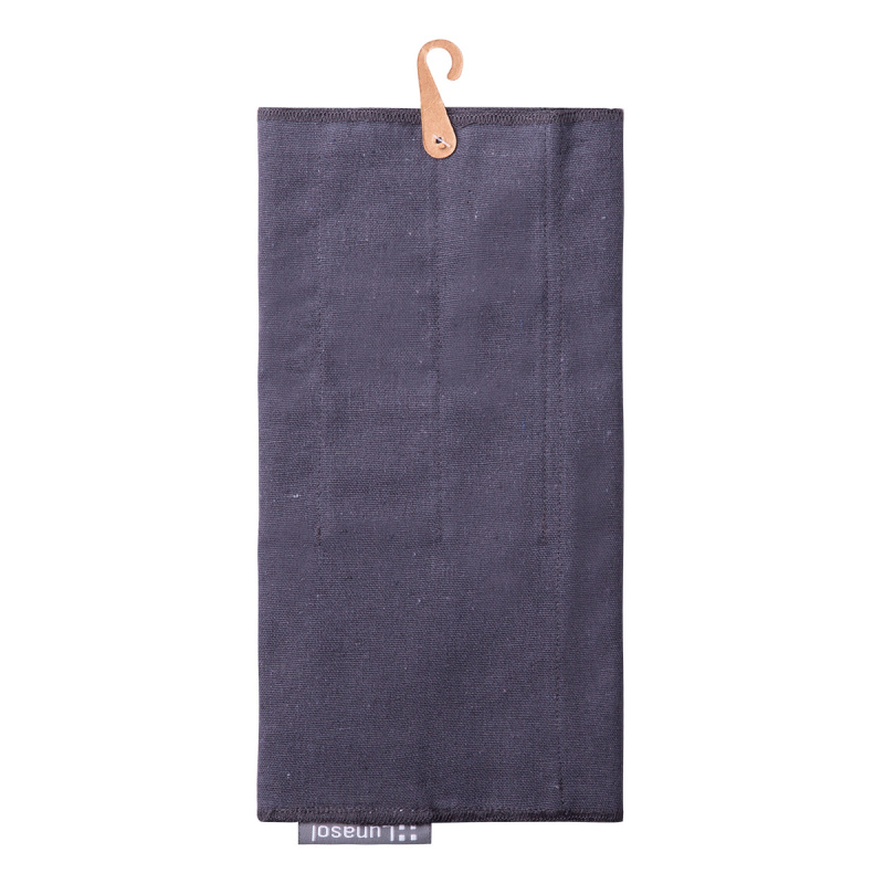 Ocelově šedý bavlněný pytlík na uskladnění příborů 52 x 26 cm - Basic Ambiente