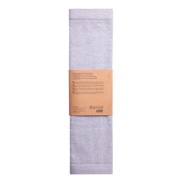 Světle šedý bavlněný běhoun na stůl 50 x 140 cm – Basic Ambiente