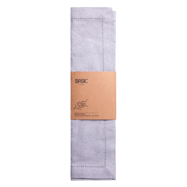Světle šedý bavlněný běhoun na stůl 50 x 140 cm – Basic Ambiente