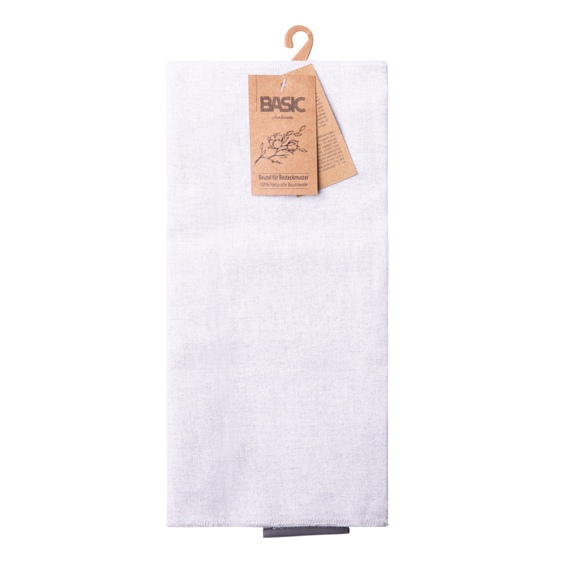 Šedý bavlněný pytlík na uskladnění příborů 52 x 26 cm - Basic Ambiente