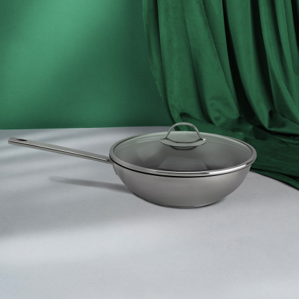 Wok se skleněnou poklicí ø 28 cm | Orion Inox