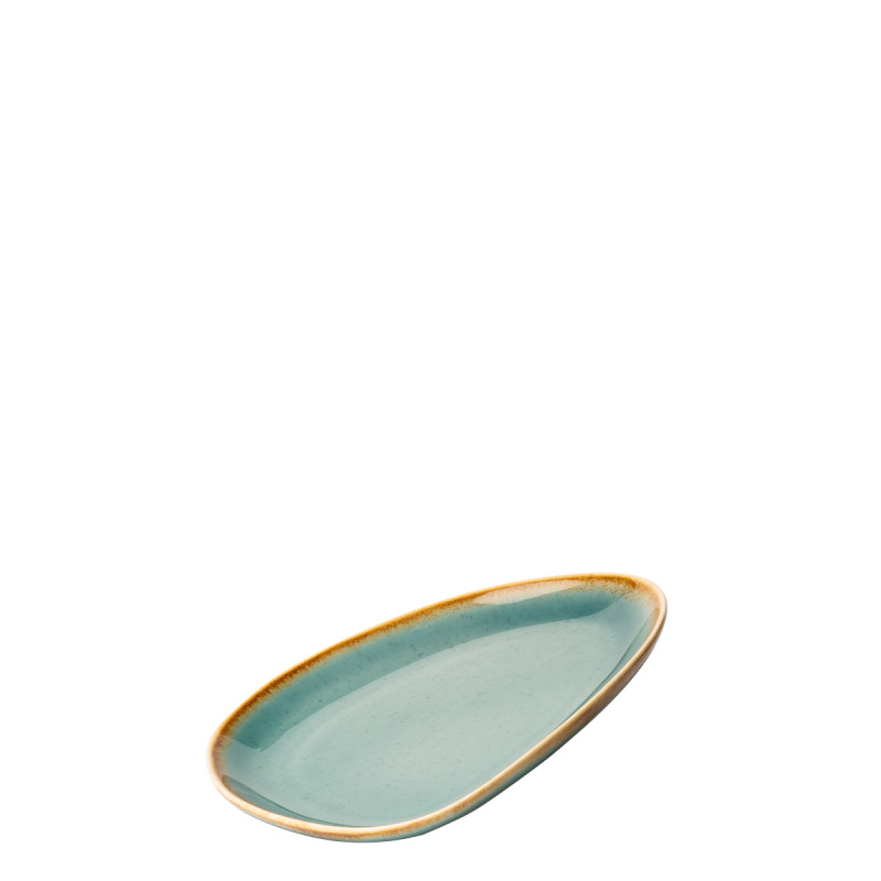 Talíř Triangle Sand tyrkysový 20,5 x 15,9 cm – Gaya