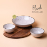 Set Flowl - Misky Gaya Atelier šedé skvrnité + Podnos Triangle Agát