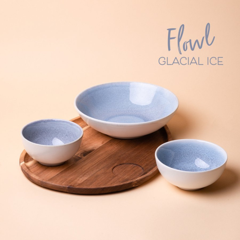 Set Flowl Glacial Ice misky + podnos | Gaya Lunasol