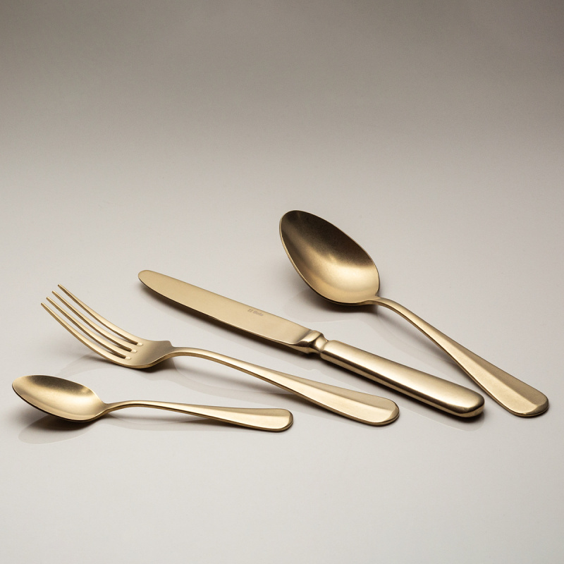 Příborová sada 24 ks - Baguette Vintage PVD Champagne Stone Wash