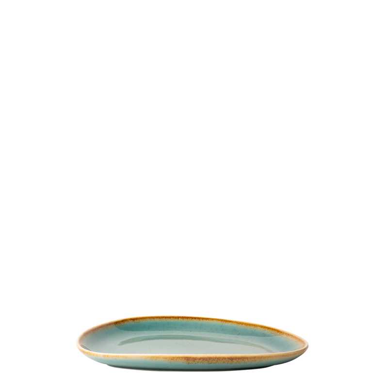 Talíř Triangle Sand tyrkysový 20,5 x 15,9 cm – Gaya