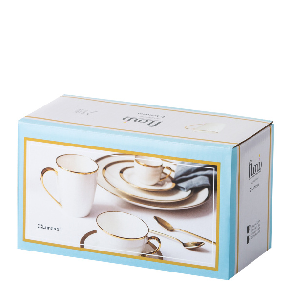 Mug 360ml, Set 2-tlg. – FLOW Lunasol mit Gold-Rand