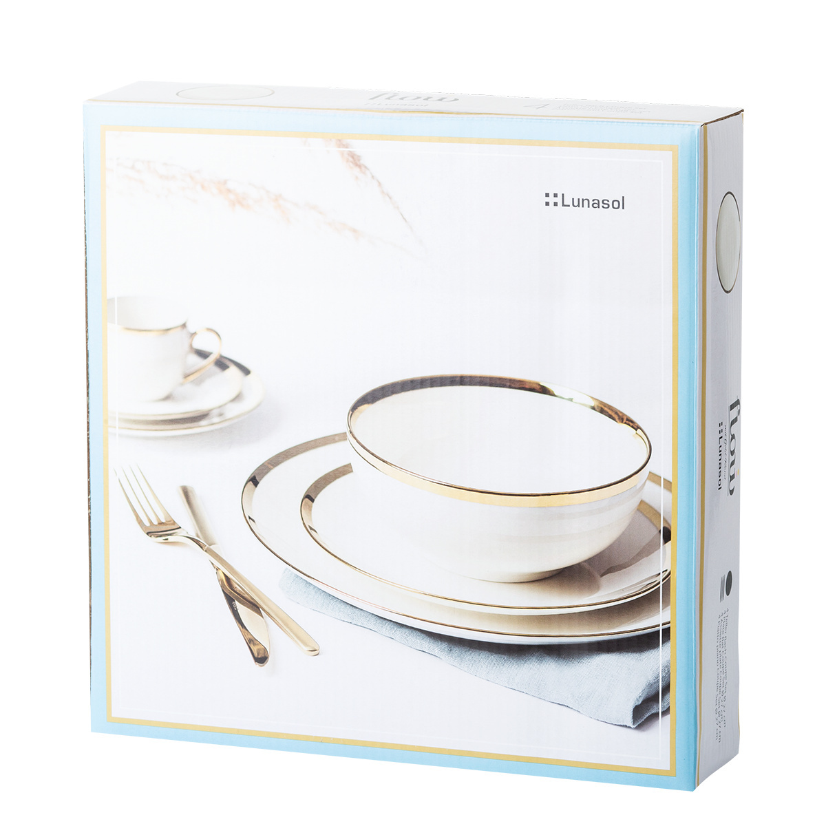 Mělký talíř se zlatým lemem Coupe 27 cm set 4 ks – Flow