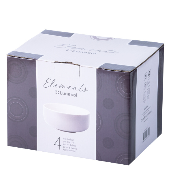 Sada keramických misek 4 ks – Elements West taupe