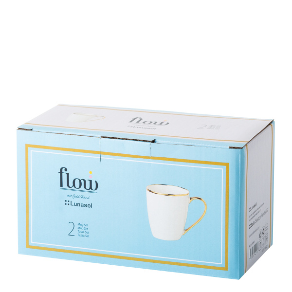 Mug 360ml, Set 2-tlg. – FLOW Lunasol mit Gold-Rand