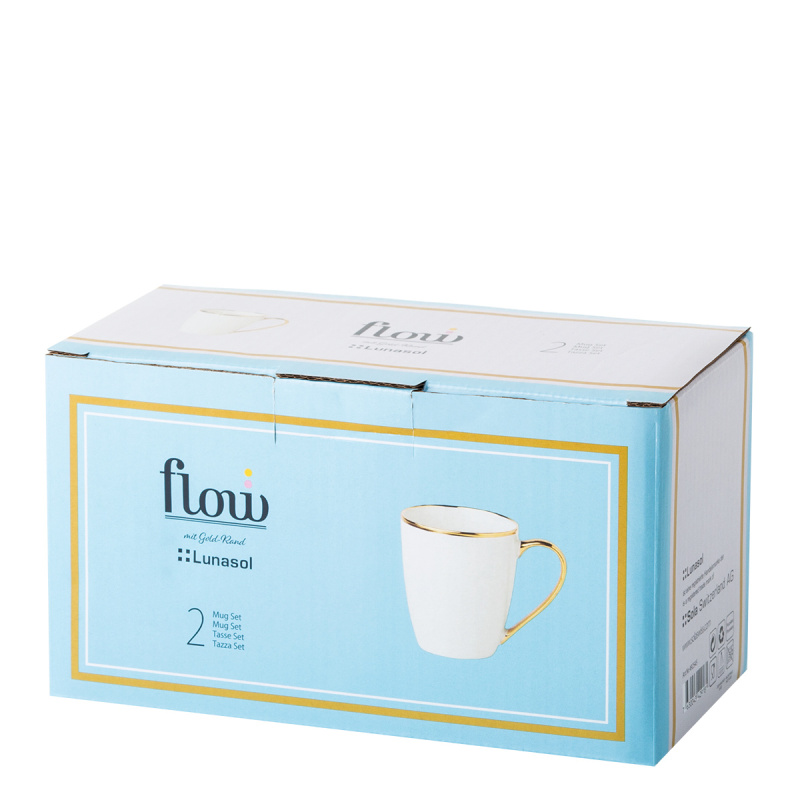 Mug 360ml, Set 2-tlg. – FLOW Lunasol mit Gold-Rand