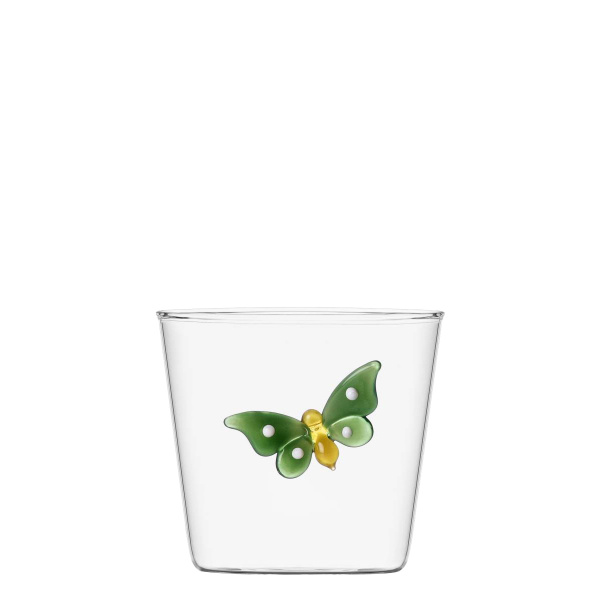 Sklenice se zeleným motýlem 350 ml