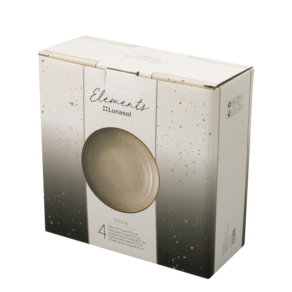 Talíř hluboký Coupe 23 cm set 4 ks – Elements Stone