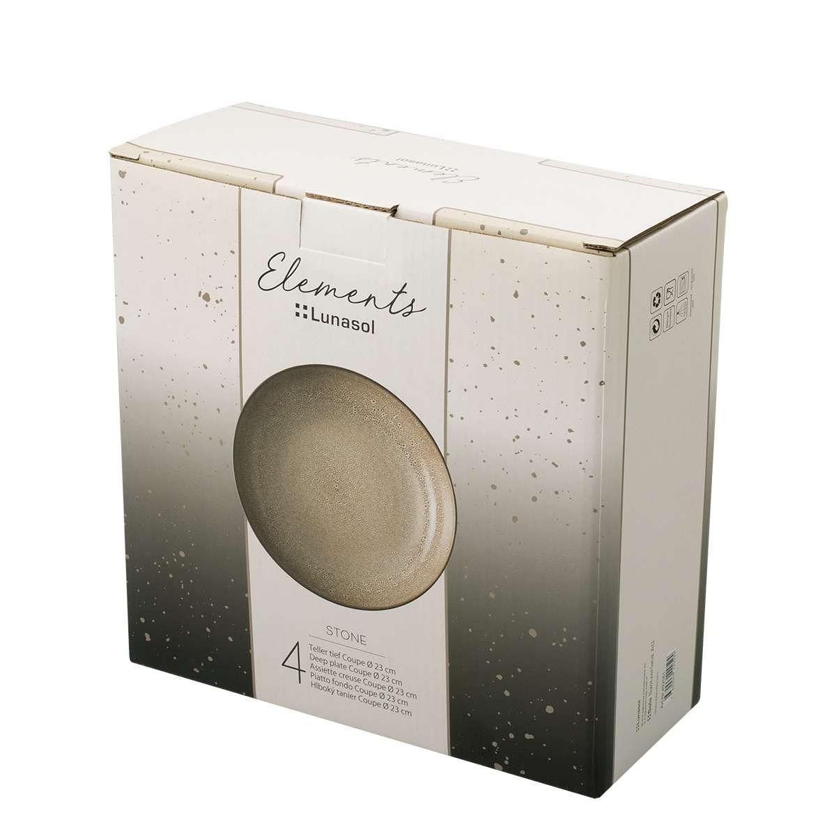 Talíř hluboký Coupe 23 cm set 4 ks – Elements Stone