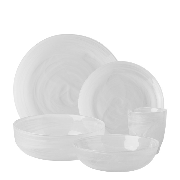 Skleněná sada bílá 25 ks - Elements Glass