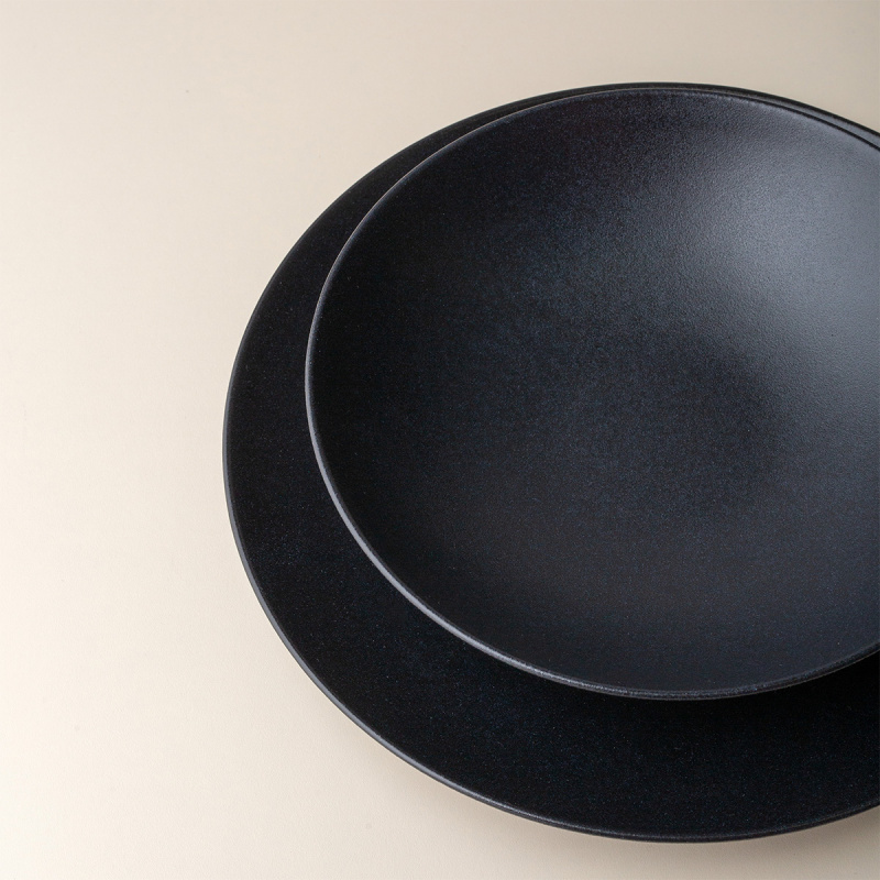 Hluboký talíř 21,5 cm 4 ks - Basic černý matný