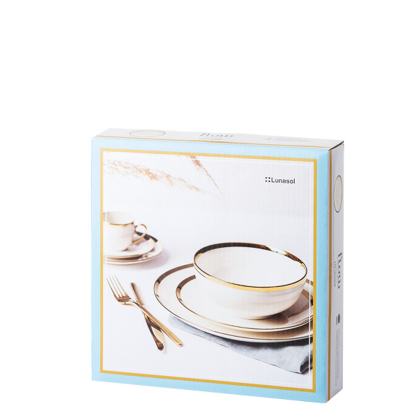 Dezertní talíř se zlatým lemem Coupe 20.5 cm set 4 ks – Flow