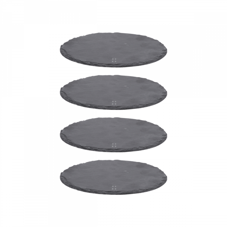 Lunasol - Břidlicový podnos 9 cm kulatý malý set 4 ks - Flow (593153)