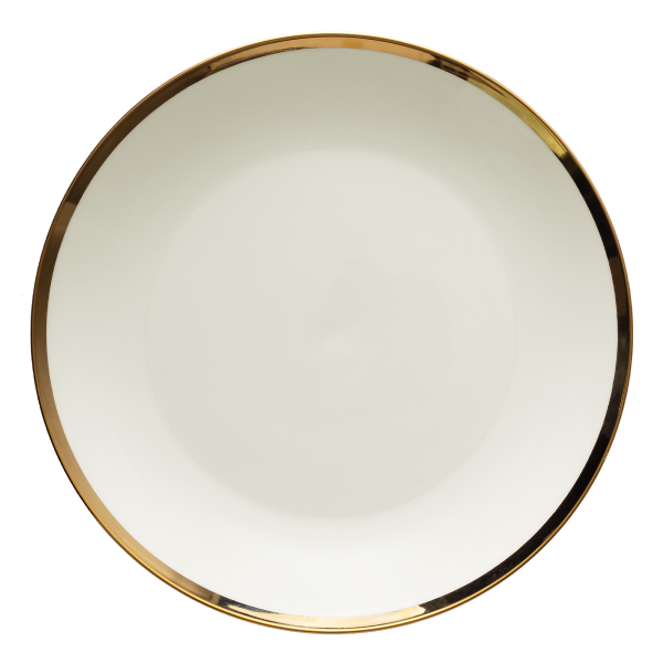 Levně Mělký talíř se zlatým lemem Coupe 27 cm set 4 ks – Flow