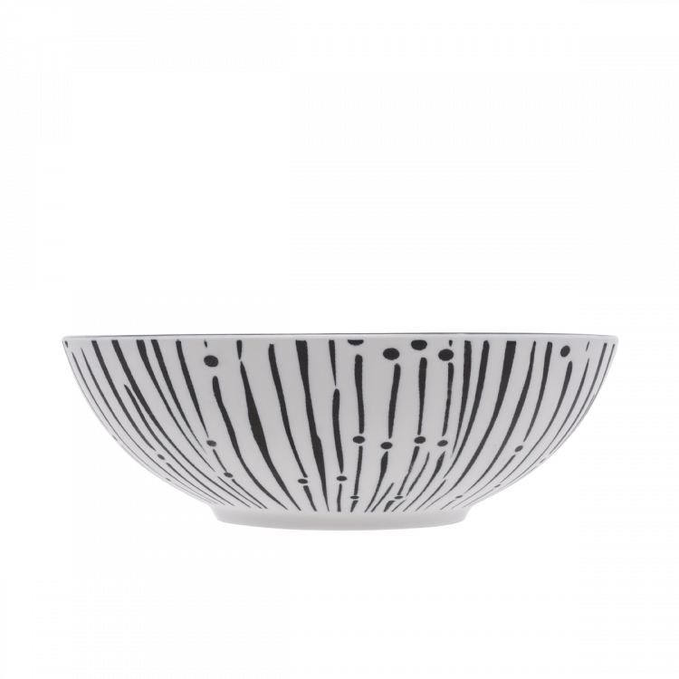 Miska na cereálie bílá / černá 17,8 cm - Basic