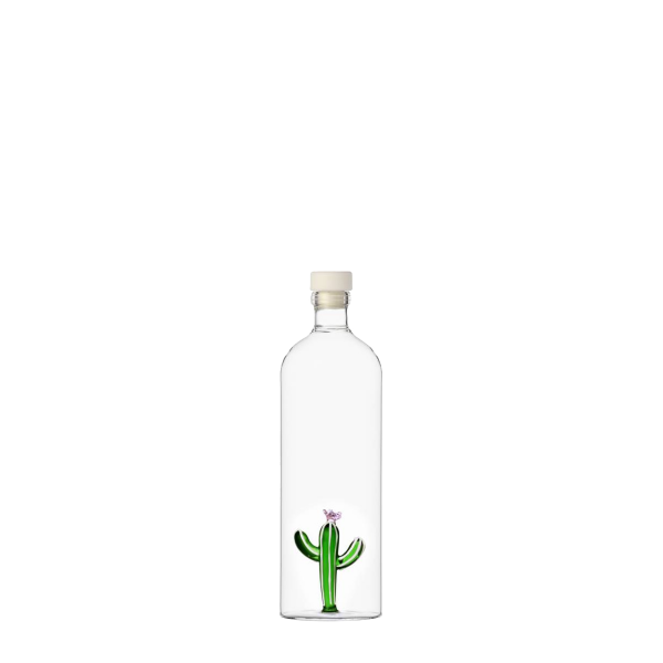 Levně Láhev s uzávěrem se zeleným kaktusem 1,1 l