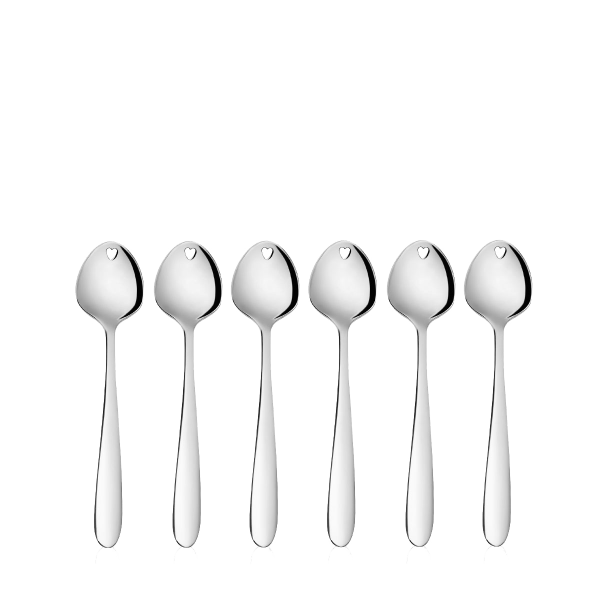 Levně Zmrzlinové lžičky se srdíčkem 6 ks set – Love Cutlery