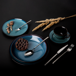 Set keramických talířů a kávový set 20 ks – Elements Night
