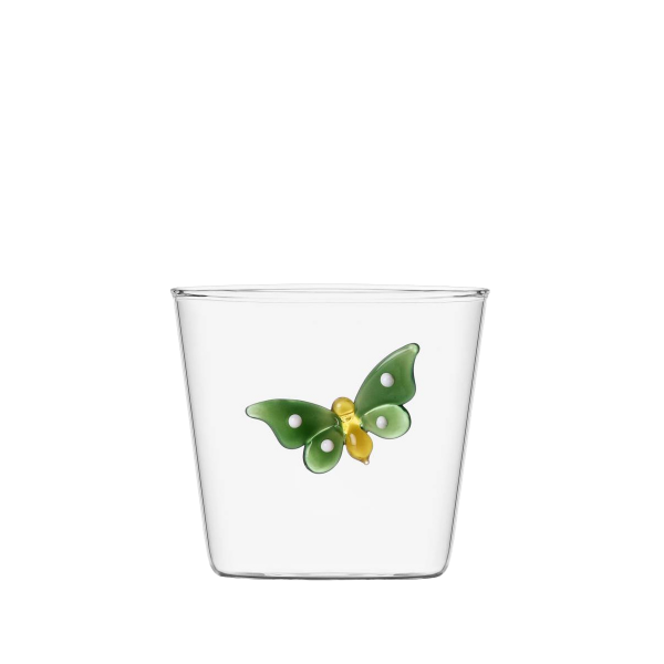Levně Pohár se zeleným motýlem 350 ml