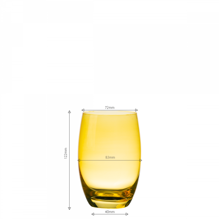 Sklenice Tumbler žluté 460 ml, 6 ks - Optima Glas Lunasol