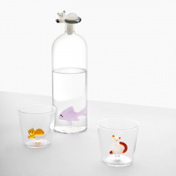 Skleněná láhev s víčkem ve tvaru ryby a kočky - Ichendorf